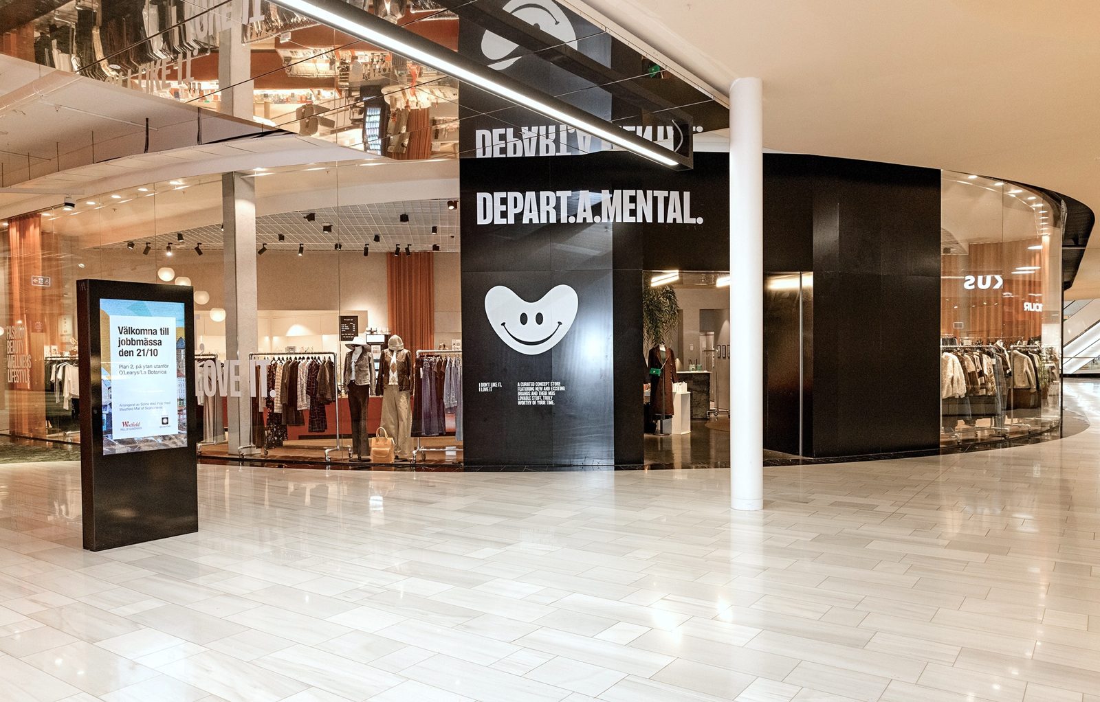 Westfield Mall of Scandinavia — Depart.A.Mentals butiksinteriör