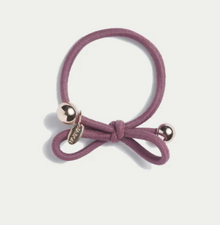 HAIR TIE GOLD BEAD - MAUVE
