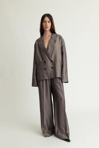 METALLIC GREY AND GOLD STRIPE